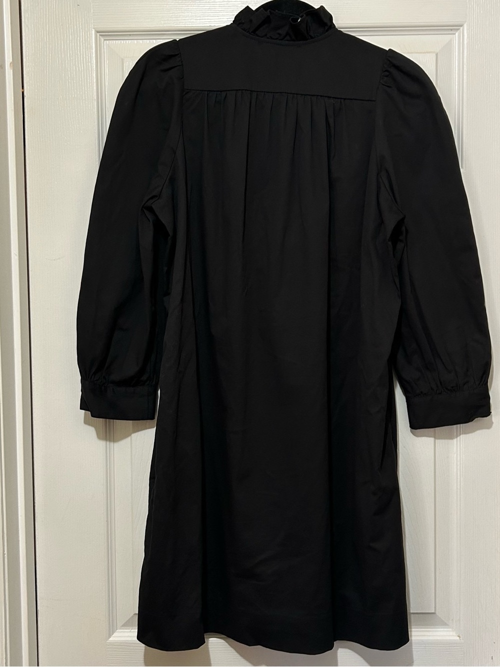 Pomander Place Black Puff Sleeve Mini Dress Business Casual Preppy LBD Sz Small - Picture 9 of 9